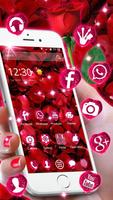 Beautiful Red Rose Petals Theme captura de pantalla 3