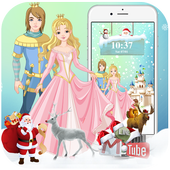 Princess princess Christmas gift theme icône