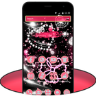 Pink Shiny et Diamond Heart Glitter Theme icône