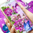 Luxury Purple Butterfly Diamond Flower Theme