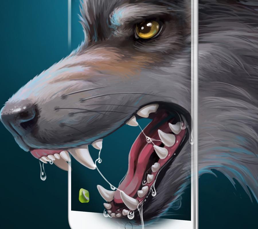 3d roar wolf wallpaper 3d icon & lock screen APK voor Android Download