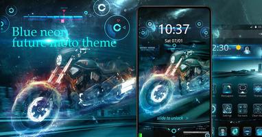 Blue fire neon future moto theme screenshot 2