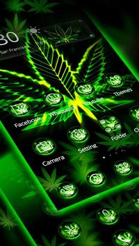 Android 用の 緑ハーブのタバコのテーマクールな蛍光緑の葉壁紙 Apk をダウンロード