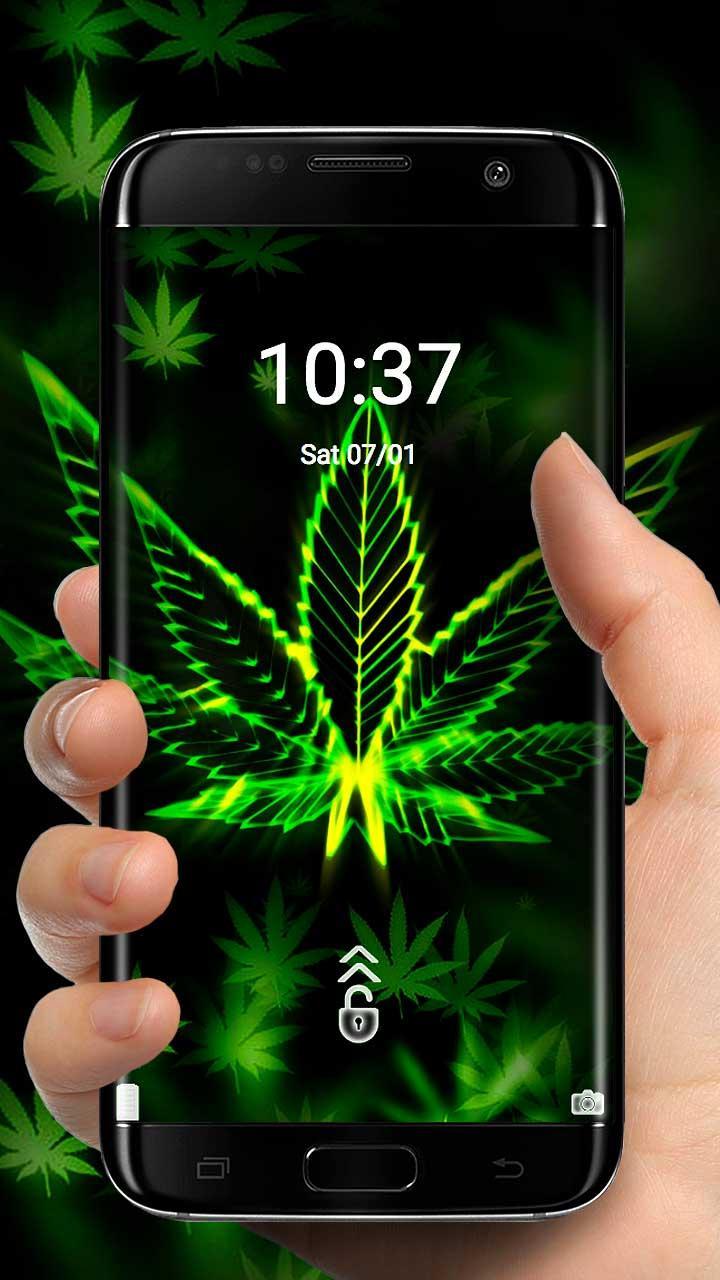 Android 用の 緑ハーブのタバコのテーマクールな蛍光緑の葉壁紙 Apk をダウンロード