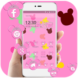 Papel tapiz de ratón lindo rosa y pantalla de bloq icono