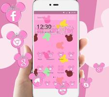 Pink cute mouse wallpaper & layar kunci poster