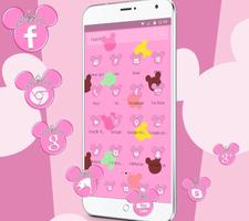 Pink cute mouse wallpaper & lock screen capture d'écran 1