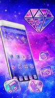 Galaxy pink bluish Theme الملصق