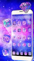 Galaxy pink bluish Theme تصوير الشاشة 2