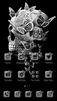 Butterfly skull theme+launcher Affiche