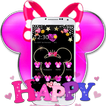 Pink Black Micky Bow Glitter Theme