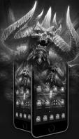 Dragon skull black and white background ferocious 截图 1