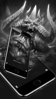 Dragon skull black and white background ferocious syot layar 2