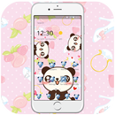Pink Panda lock screen theme APK