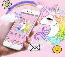 پوستر Cute Unicorn Rainbow Theme