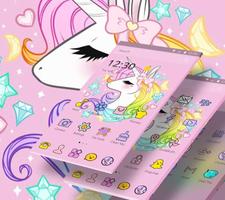 برنامه‌نما Cute Unicorn Rainbow Theme عکس از صفحه