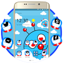 Blaues nettes Karikatur-Thema APK