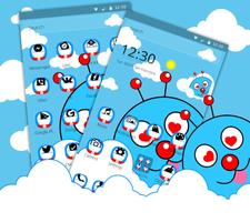 Blue Cute Cartoon Theme imagem de tela 1