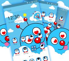 Blue Cute Cartoon Theme imagem de tela 3