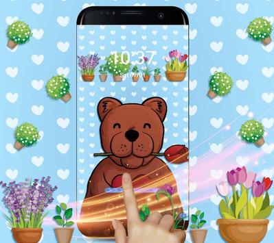 Download Cute Bear Love Theme Shine Blue Wallpaper APK for ...