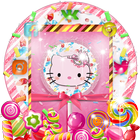 Pink Kitty Sweet Lollipop Theme icône