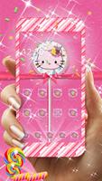 Pink Kitty Sweet Lollipop Theme Affiche