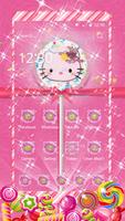 Pink Kitty Sweet Lollipop Theme capture d'écran 1