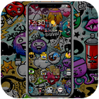 Doodle skull wallpaper & lock screen theme-icoon