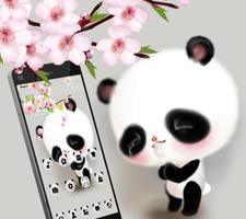 Cuteness Shy Panda Theme Affiche