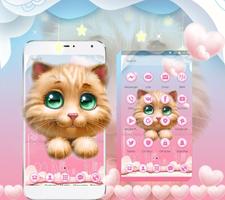 Pink Sweet Heart Kitty Theme تصوير الشاشة 1