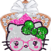 Pink Bling Diamond hello Kitty Bowknot tema Theme