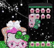 Black Bling Kitty Bowknot Theme Screenshot 1