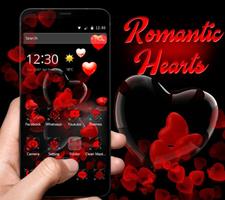 Romantic Red Love Heart Theme ポスター