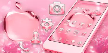 Pink Shining Crystal Apple Theme