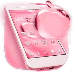 Pink Shining Crystal Apple Theme APK download