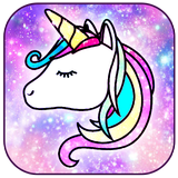 Galaxy Unicorn Parlak Glitter Tema simgesi