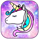 Galaxy Unicorn Shiny Glitter Theme aplikacja