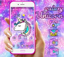 Galaxy Unicorn Shiny Glitter Theme penulis hantaran