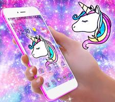 Galaxy Unicorn Shiny Glitter Theme imagem de tela 1
