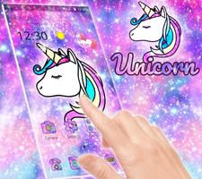 Galaxy Unicorn Shiny Glitter Theme syot layar 3