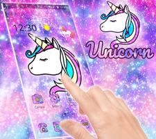 Galaxy Unicorn Shiny Glitter Theme اسکرین شاٹ 3