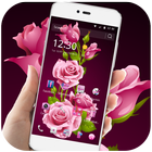 Pink rose love theme icône