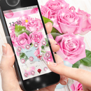 Pink Rose Fresh Theme, 3D Red Flowers Wallpapers APK