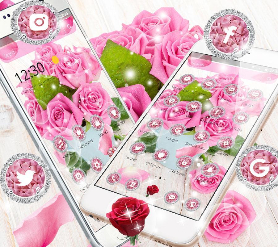 Pink Rose Fresh Theme 3d Red Flowers Wallpapers For Android Apk Download - red flower roblox