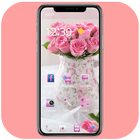 Pink rose love wallpaper-icoon