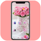 Pink rose love wallpaper simgesi