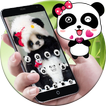Black Cute Panda Bamboo Theme