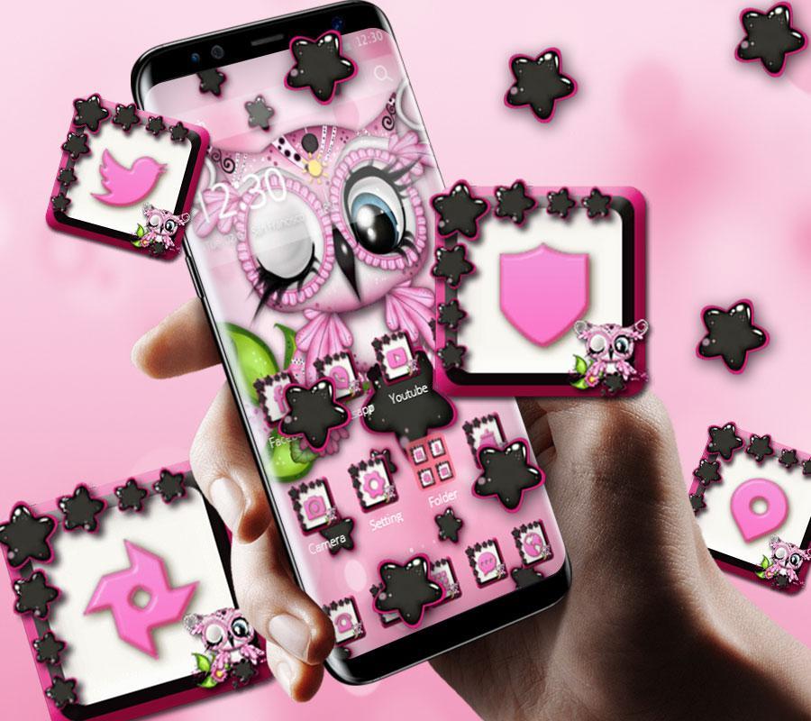 Cartoon Pink Owl Theme Pink Wallpaper For Android Apk Download - home screen wallpaper roblox pink logo