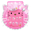 Pink Diamond Cute hello Kitty tema Theme-APK