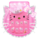 Pink Diamond Cute Kitty Theme icono